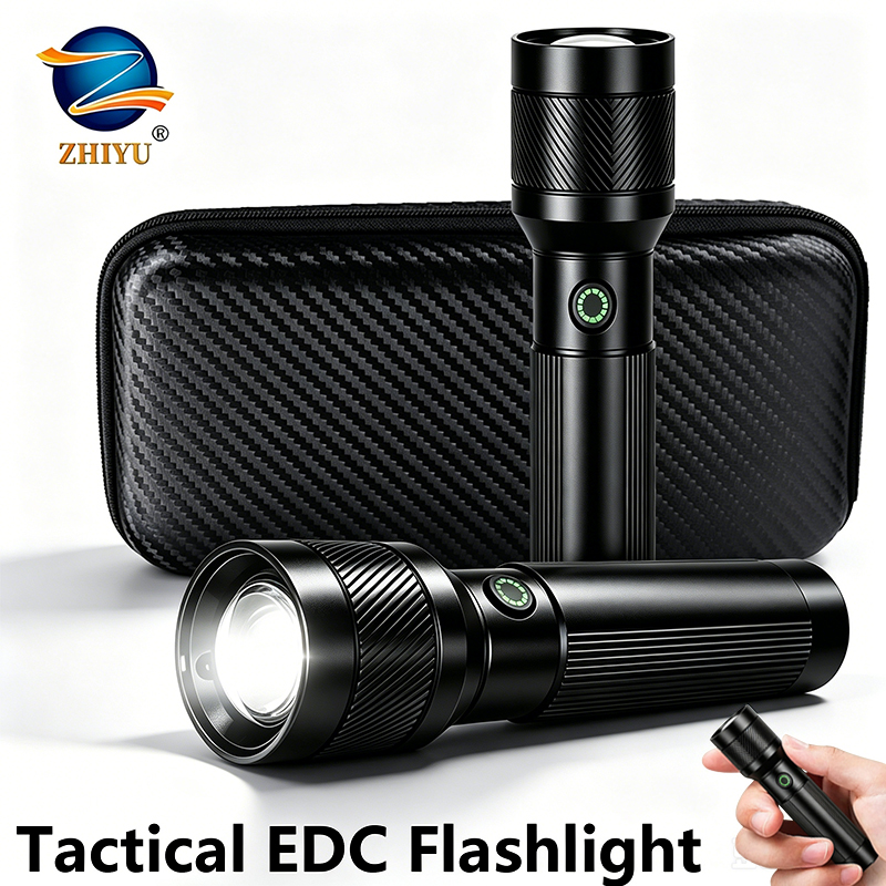 Type C Adapter - 1200LM EDC Handheld Flashlight,USB-C Rechargeable Tactical