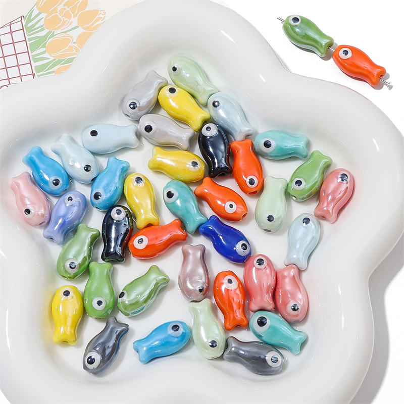 10Pcs Vintage Fish Ceramic Bea – Phone Accessories Chain Bewertung und Preis