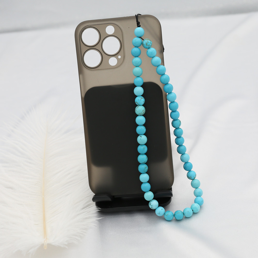 8MM Blue Turquoise Beaded Mobi – Phone Accessories For Men Bewertung und Preis