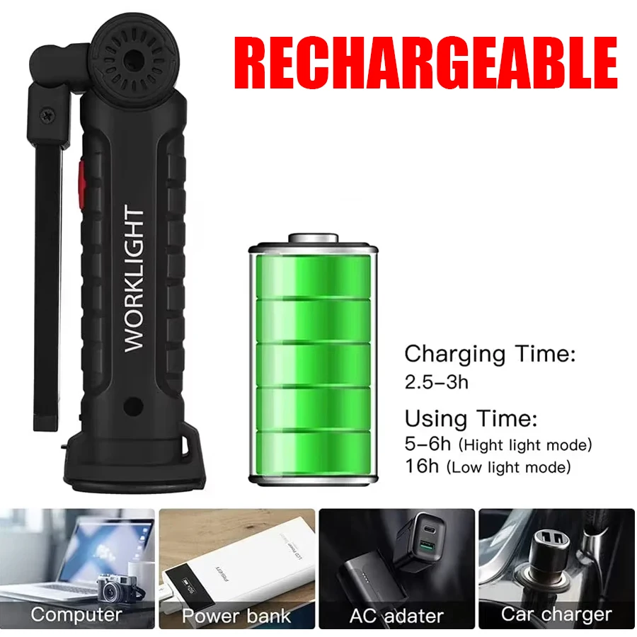 New Portable COB LED Flashligh – Type C Adapter Bewertung und Preis