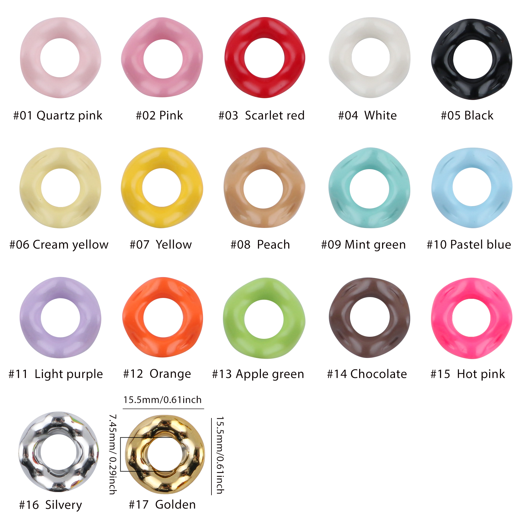 25Pcs15MM Wavy Big Hole Stack  – Phone Accessories Chain Bewertung und Preis